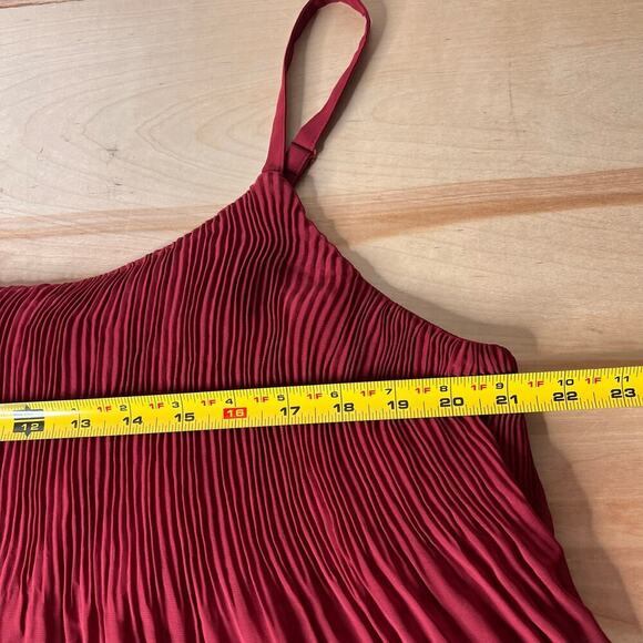 NWT Lane Bryant Plus Sz 18 20 Burgundy Micro Pleated Wide Legs Popover Jumpsuit - Picture 13 of 14